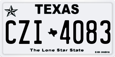 TX license plate CZI4083
