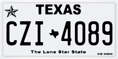 TX license plate CZI4089