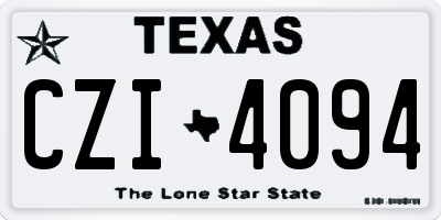 TX license plate CZI4094