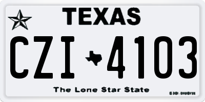 TX license plate CZI4103