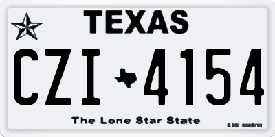 TX license plate CZI4154