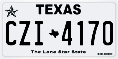 TX license plate CZI4170