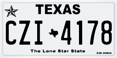 TX license plate CZI4178