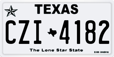 TX license plate CZI4182
