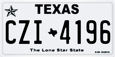 TX license plate CZI4196