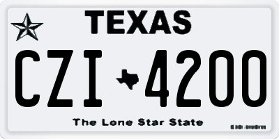 TX license plate CZI4200