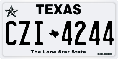 TX license plate CZI4244