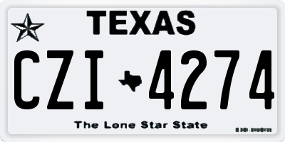 TX license plate CZI4274