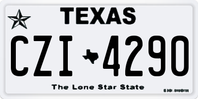 TX license plate CZI4290