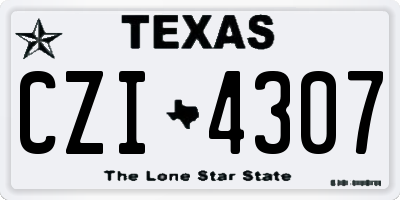 TX license plate CZI4307
