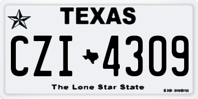 TX license plate CZI4309