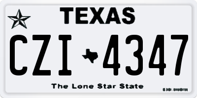 TX license plate CZI4347