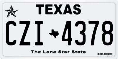 TX license plate CZI4378
