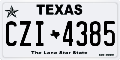TX license plate CZI4385