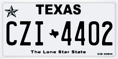 TX license plate CZI4402