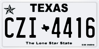 TX license plate CZI4416
