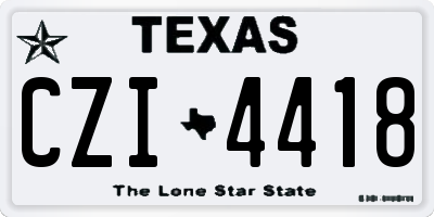 TX license plate CZI4418