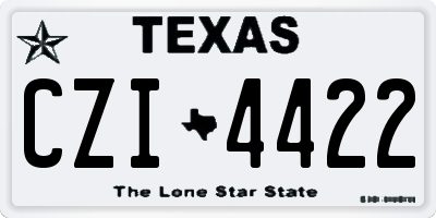 TX license plate CZI4422