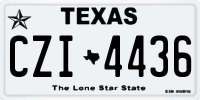 TX license plate CZI4436