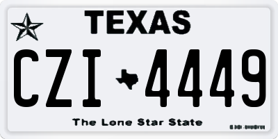 TX license plate CZI4449