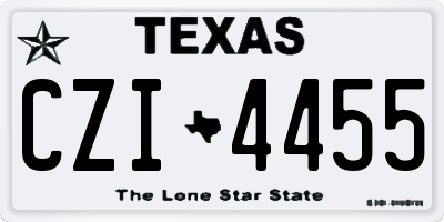 TX license plate CZI4455