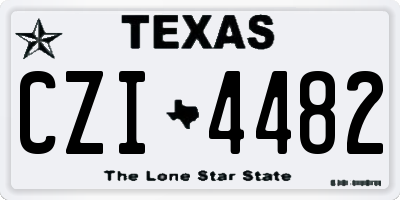 TX license plate CZI4482