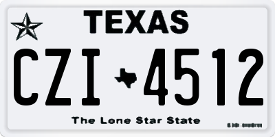 TX license plate CZI4512