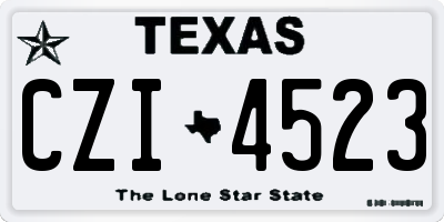 TX license plate CZI4523