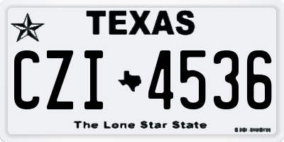 TX license plate CZI4536
