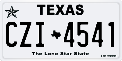 TX license plate CZI4541