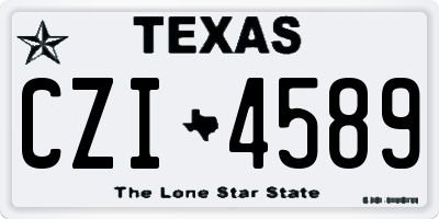 TX license plate CZI4589