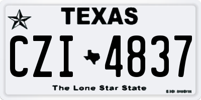 TX license plate CZI4837