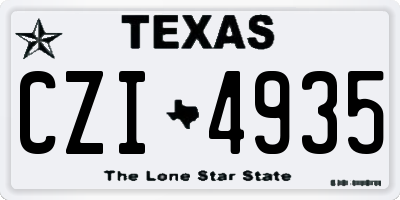 TX license plate CZI4935