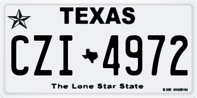 TX license plate CZI4972