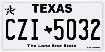 TX license plate CZI5032