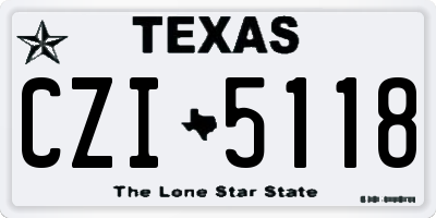 TX license plate CZI5118