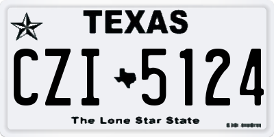 TX license plate CZI5124