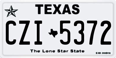 TX license plate CZI5372