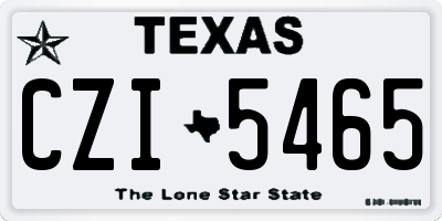TX license plate CZI5465