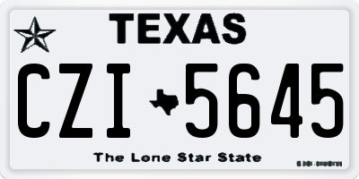 TX license plate CZI5645
