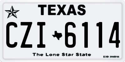 TX license plate CZI6114