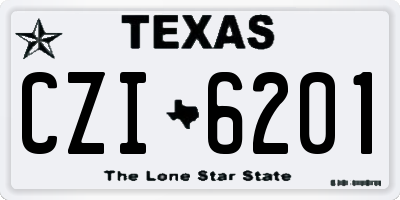TX license plate CZI6201