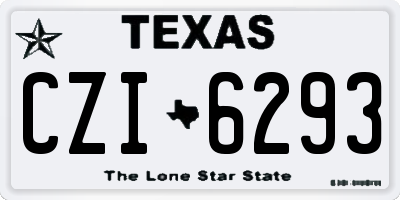 TX license plate CZI6293