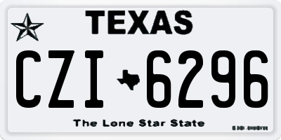 TX license plate CZI6296