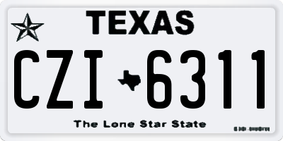 TX license plate CZI6311