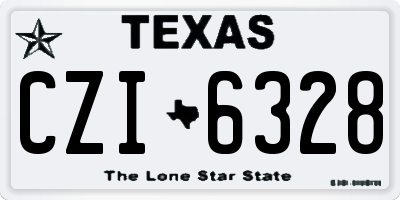TX license plate CZI6328