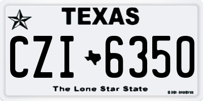 TX license plate CZI6350