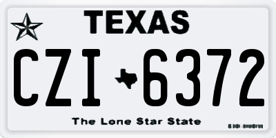 TX license plate CZI6372