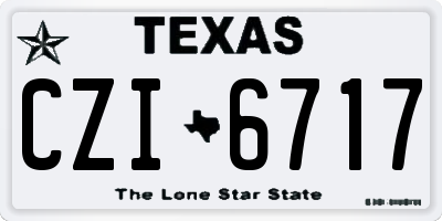 TX license plate CZI6717