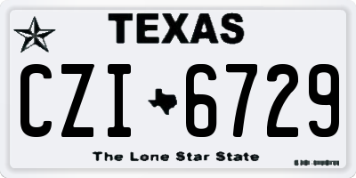 TX license plate CZI6729